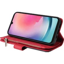 Colorful Shop Samsung Galaxy A24 5g Fermuar Cüzdan Tarzı Iki Renkli Dikiş (Yurt Dışından)