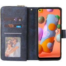 Colorful Shop Samsung Galaxy A11 Için Kılıf Kart Tutucu El Kayışı Fermuar ile Kapak Çevirin (Yurt Dışından)