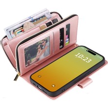 Colorful Shop Iphone 15 Için Kılıf Pro Flip Kapak ile El Kayışı Fermuar Cep Kart Durumda (Yurt Dışından)