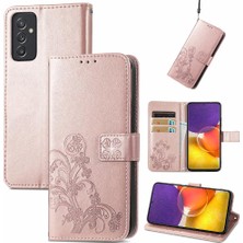 Colorful Shop Samsung Galaxy A82 5g Için Kılıf Deri Kılıf Kapak Kapak Kısa Kayış Dört (Yurt Dışından)