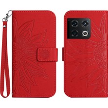 Colorful Shop Oneplus 10 Için Kılıf Pro Kabartmalı Ayçiçeği Flip Cüzdan Telefon Kılıfı Kısa Pu (Yurt Dışından)