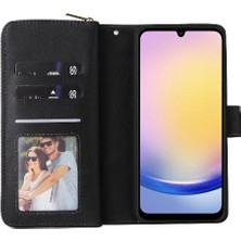 Colorful Shop Samsung Galaxy A25 Için Kılıf El Kayışı ile Fermuarlı Cebi Kapak Kılıfı (Yurt Dışından)