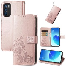 Colorful Shop Oppo Case 6 5g Için Zarif Iş Çevirme Kapağı Dört Yapraklı Yonca (Yurt Dışından)