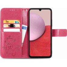 Colorful Shop Samsung Galaxy A14 5g Flip Kapak Için Kılıf Kısa Kayış Dört Yapraklı Yonca (Yurt Dışından)