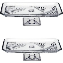 Paşabahçe 950008 Ayaklı 2'lİ Dikdörtgen Servis Tabağı