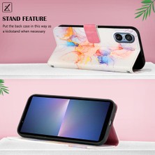 Colorful Shop Sony Xperia 5 V Pu Deri Mermer Desen Cüzdan Kickstand Için Kılıf (Yurt Dışından)