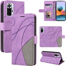 Colorful Shop Kart Yuvası Standı Iki Renkli Pu Flip ile Xiaomi Redmi Not 10 Pro Için Kılıf (Yurt Dışından)