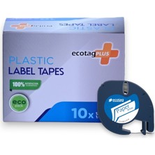 Ecotag Plus Ecotagplus Dymo Muadili Kağıt Şerit Etiket Beyaz 12 mm x 4 mt 10'lu Paket
