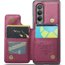 Colorful Shop Samsung Galaxy Z Fold 4 5g Kickstand Pu Deri Için Caseme Cüzdan Kılıf (Yurt Dışından)