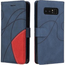 Colorful Shop Samsung Galaxy Not 8 Için Kılıf Iki Renkli Dikiş Pu Deri Flip Folio (Yurt Dışından)