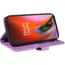 Colorful Shop Kart Yuvası Standı Iki Renkli Dikiş Pu ile Oneplus Nord 2 5g Için Kılıf (Yurt Dışından)