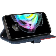 Colorful Shop Motorola Kenar 20 Kart Yuvası Standı Pu ile Iki Renkli Dikiş Için Kılıf (Yurt Dışından)