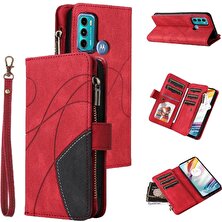 Colorful Shop Motorola Moto G60 Fermuar Cüzdan Tarzı Kickstand Koruyucu Kılıf (Yurt Dışından)