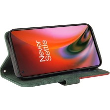 Colorful Shop Kart Yuvası Standı Iki Renkli Dikiş Pu ile Oneplus Nord 2 5g Için Kılıf (Yurt Dışından)