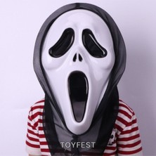 Toyfest Cadılar Bayramı & Halloween - 2 Parçalı Çığlık Scream Maske ve Kapüşonlu Pelerin Kostüm Seti 120 cm