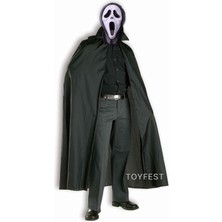 Toyfest Cadılar Bayramı & Halloween - 2 Parçalı Çığlık & Scream Maske ve Yakalı Pelerinli Kostüm Seti 120 cm