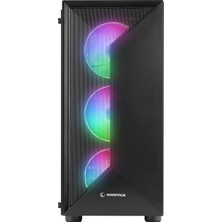 Rampage Trıangle 4*12CM Auto Rgb Fan Tempered Glass Atx Mid-T Gaming Oyuncu Kasası