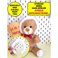 Toyfest Rengarenk Boncuklu Kedi Kulaklı Peluş Parti Tacı - Beyaz -  Oyuncak Bebek Dahil Değildir