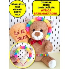 Toyfest Rengarenk Boncuklu Kedi Kulaklı Peluş Parti Tacı - Gökkuşağı -  Oyuncak Bebek Dahil Değildir