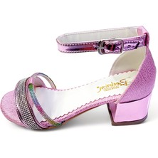 Beebron Topuklu Abiye Kız Çocuk Sandaleti Crown Series Crw2414 Parlak Pembe 28