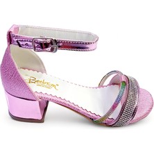 Beebron Topuklu Abiye Kız Çocuk Sandaleti Crown Series Crw2414 Parlak Pembe 28