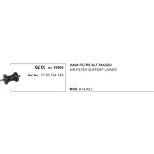 Üçel Hava Filtre Alt Takozu 10460 R19 R21 7700744145 7700744145 Gold