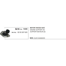 Üçel Motor Takozu Sağ 10488 Clıo-Iı Kango 1.5 Dcı Ipli 8200267625 Gold