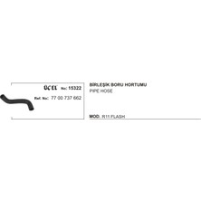 Üçel Radyatör Hortumu 15322 R9 R11 Flash 7700737662 7700737662 Gold