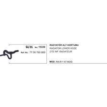 Üçel Radyatör Hortumu Alt 15330 R9 R11 7700760869 7700760869 Gold