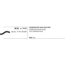 Üçel Karbüratör Hava Hortumu 15335 R9 7705126658 7705126658 Gold