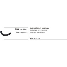 Üçel Radyatör Üst Hortumu 35381 M131 4338482 4338482 Gold