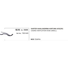 Üçel Karter Havalandırma Hortumu 35405 Tempra 1.4 1.6 Küçük Karbüratörlü Enjektörlu 7691449 Gold