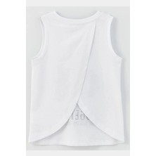 Chandraswear Kız Çocuk Pamuklu T-Shirt Beyaz - Mingo