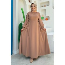 Bym Fashion Bağlama Detaylı Elbise 6015 Vizon