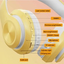 Ecotech P68 Surroundbas Bluetooth Stereo Kulaklık+Mıcro Sd Kart Yuvası Sarı