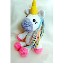 Tülays Hand Craft Amigurumi Gökkuşağı Unicorn Sağlıklı Oyuncak El Örgüsü