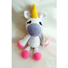 Tülays Hand Craft Amigurumi Gökkuşağı Unicorn Sağlıklı Oyuncak El Örgüsü