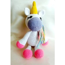 Tülays Hand Craft Amigurumi Gökkuşağı Unicorn Sağlıklı Oyuncak El Örgüsü