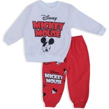 Bebelop Erkek Çocuk Mickey Mouse Karakter Yazı Baskılı 2'li Alt Üst Takım