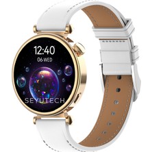 Seyutech Watch Rose Gold HX4 Mini Akıllı Saat Tüm Telefonlara Uyumlu 3 Kordon Hediyeli 41MM