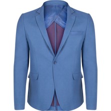 Felix Hardy Italyan Stil Slim Fit Klasik Erkek Blazer Ceket Indigo