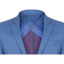 Felix Hardy Italyan Stil Slim Fit Klasik Erkek Blazer Ceket Indigo