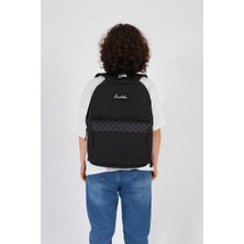 Kaukko Basic Colors Okul Sırt Çantası Füme Check K1630