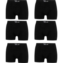 KYC Shopping Erkek Likralı 6 Adet Siyah Premium 1.kalite Pamuklu Penye Esnek Kumaş Boxer Baksır