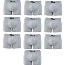 KYC Shopping Erkek Likralı 10 Adet Gri Premium 1.kalite Pamuklu Penye Esnek Kumaş Boxer Baksır