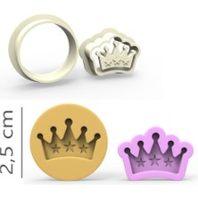 Butedo Kraliçe Kurabiye, Bisküvi, Kolye Ucu, Mühür Kalıp Seti - 2,5 cm