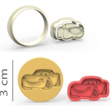 Butedo Cars Kurabiye, Bisküvi, Kolye Ucu, Mühür Kalıp Seti - 3 cm