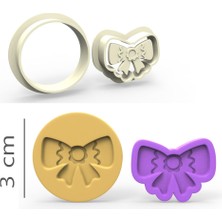 Butedo Fiyonk Kurabiye, Bisküvi, Kolye Ucu, Mühür Kalıp Seti - 3 cm