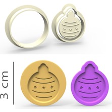 Yılbaşı Süs Kurabiye, Bisküvi, Kolye Ucu, Mühür Kalıp Seti - 3 cm