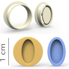 Butedo Oval Kurabiye, Bisküvi, Kolye Ucu, Mühür Kalıp Seti - 1 cm